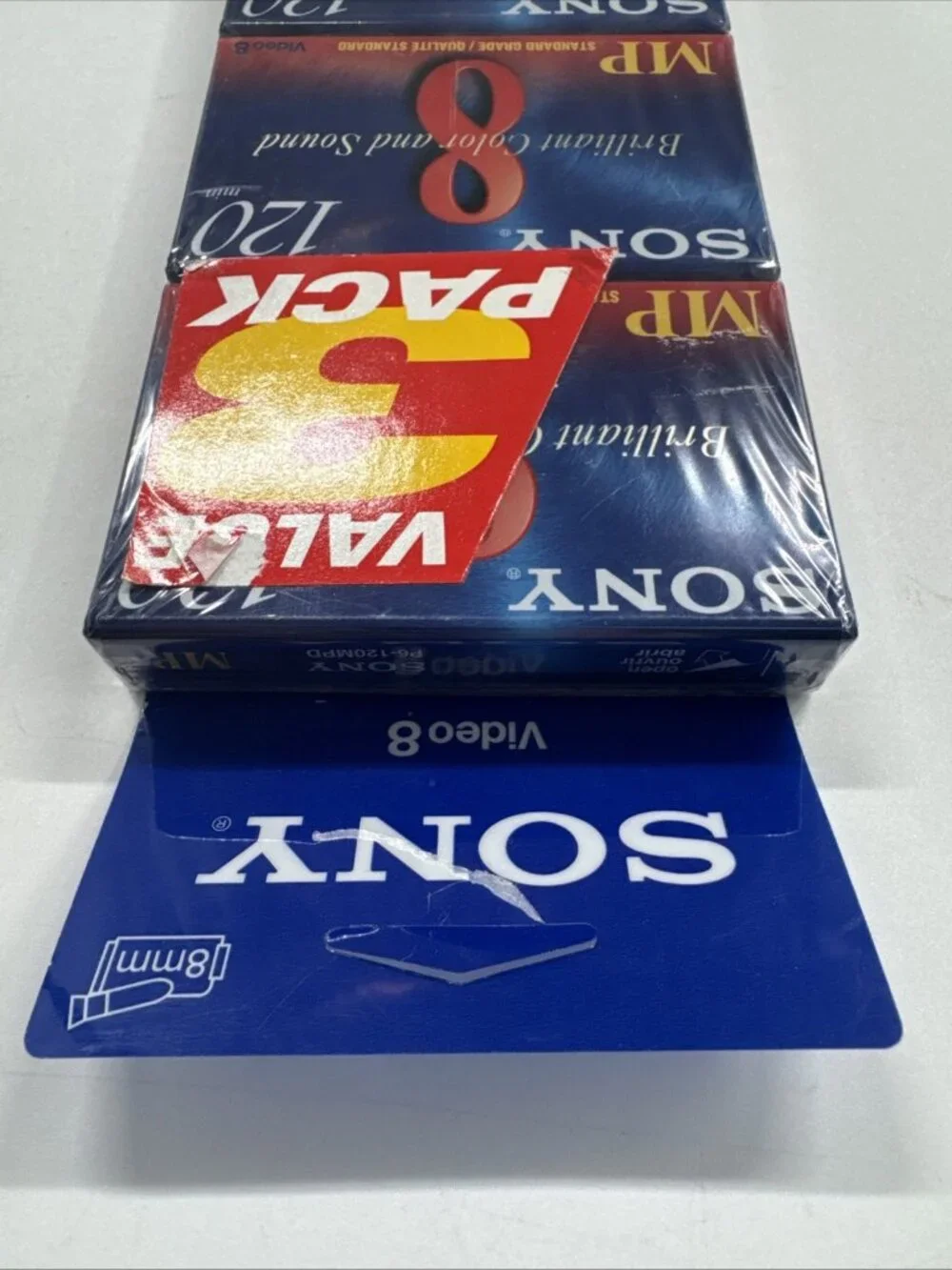 SONY Video 8 MP 120 min 8mm Standard Grade P6-120MP Tapes 3 Pack NEW SHIPS FREE